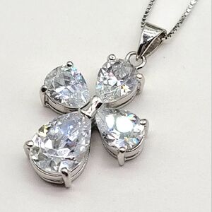 Sterling Silver & Cubic Zirconia Cross from Italy Marked S925 💎💎💎